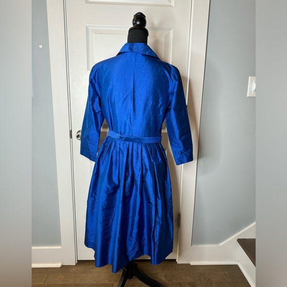 Makola Atelier Made in Italy 100% Silk Designer Blue Shirt Dress - Picture 3 of 8